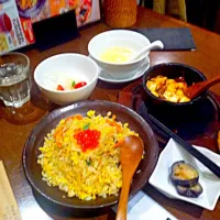 Snapdishの料理写真:Chahan and sizzling tofu w/ tamago soup..|angelo marceloさん