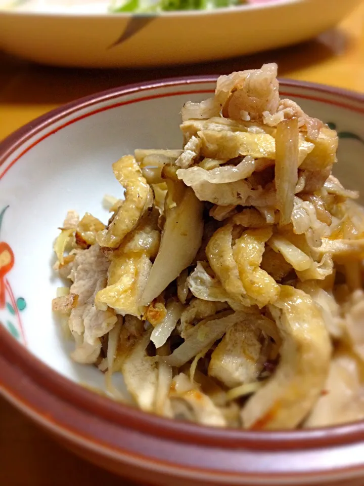 豚肉と牛蒡・油揚げ・舞茸の生姜炒め煮|さちこ(さがねっち)さん