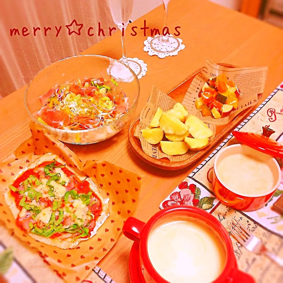 Snapdishの料理写真:chiristmas&my birthdayディナー*:ஐ(●˘͈ ᵕ˘͈)人(˘͈ᵕ ˘͈●)ஐ:*|avyさん