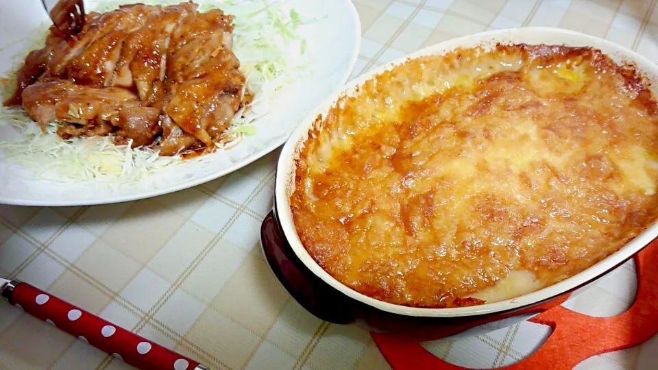 チキンステーキとポテトグラタン|しーふぉんさん