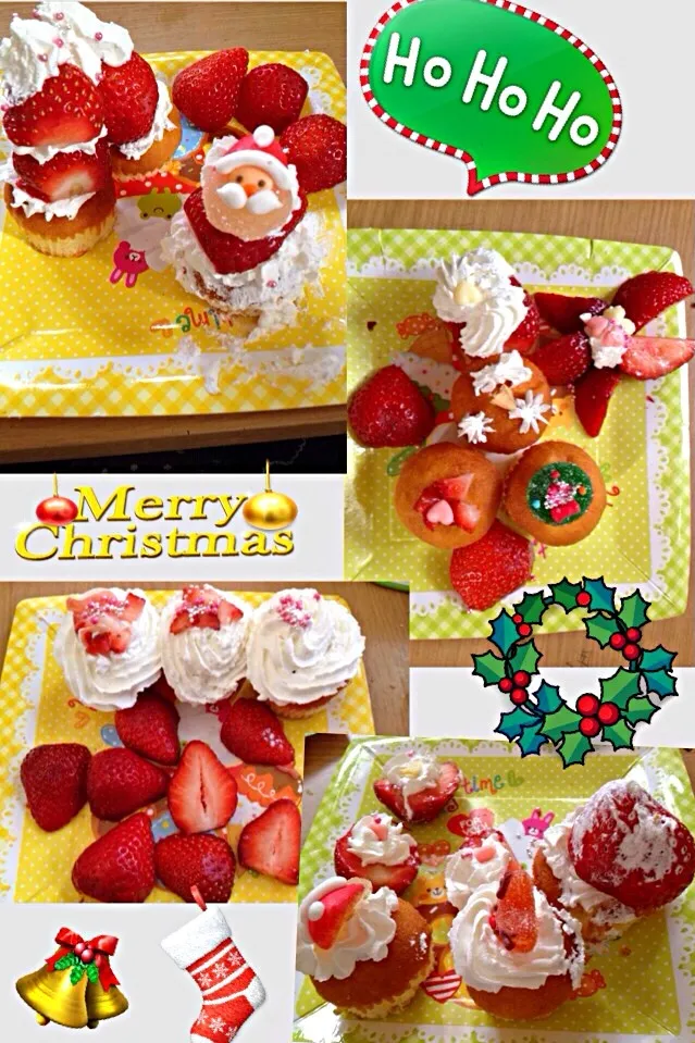 子供達がデコったXmasプチケーキ♡|5児のママさん