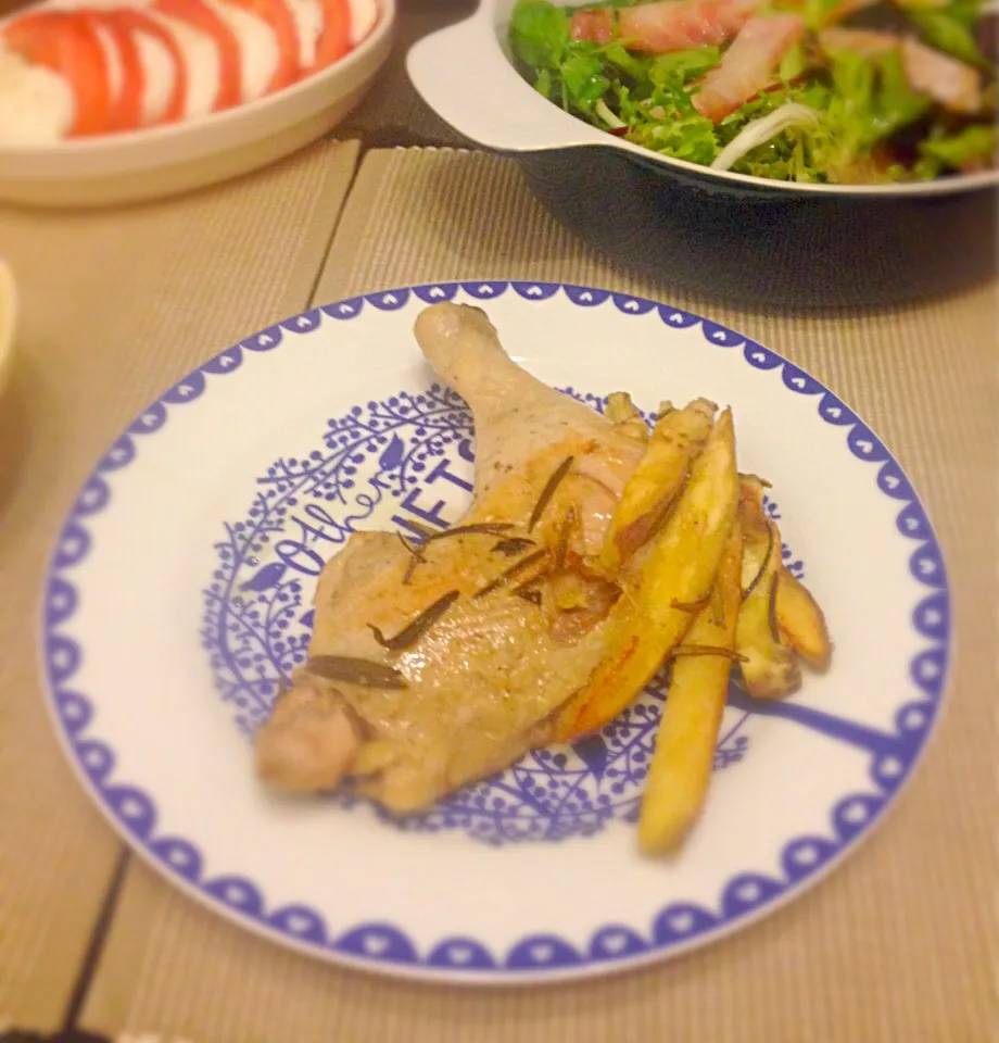 Roasted sweet potato, fresh thyme & rosemary chicken confit|mmさん