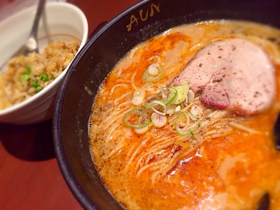 Snapdishの料理写真:【本日のランチ】坦々麺と炒飯。(ﾟдﾟ)ｳﾏｰ|JTKさん