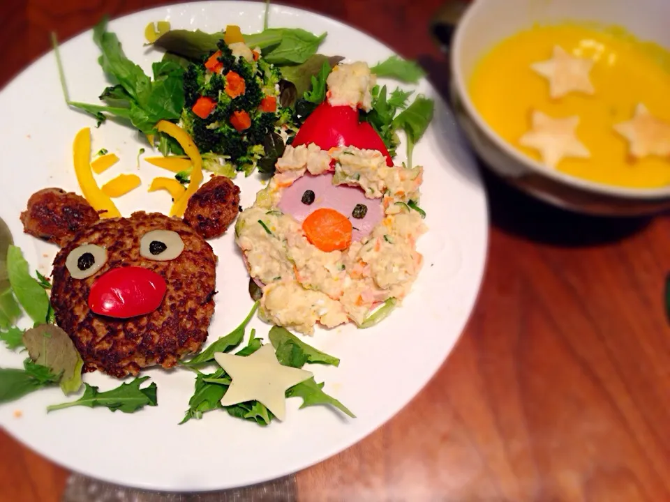 トナカイハンバーグとサンタポテトサラダ|chiekoさん