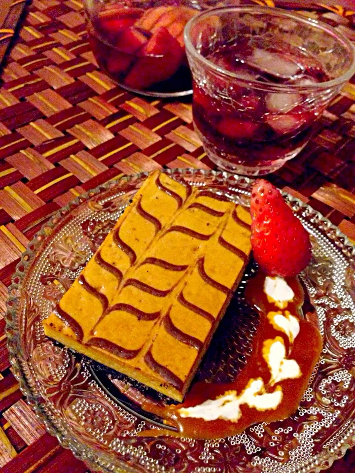 Caramel cheesecake&Sangria🍷大人のデザートタイム💕|🌈Ami🍻さん