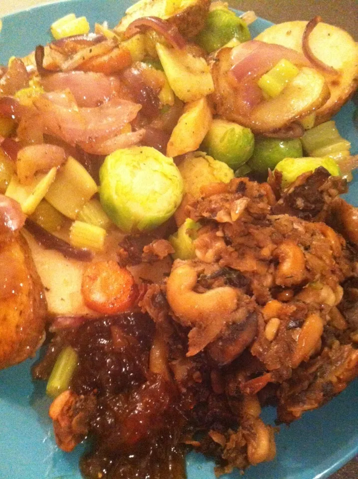 Reheated vegetables & nut roast|Nick Hiderさん