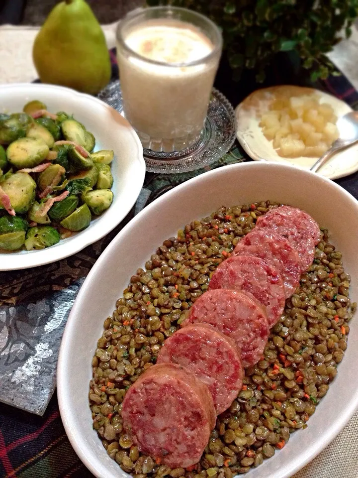 Cotechino with lentil and mostarda|rick chanさん