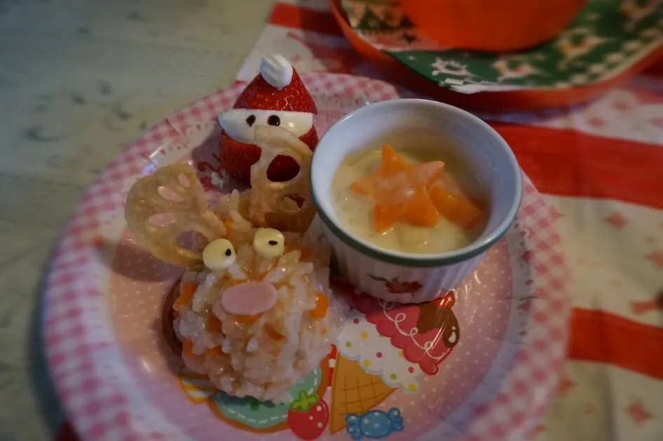 Snapdishの料理写真:離乳食クリスマスプレート|ちびのんママさん