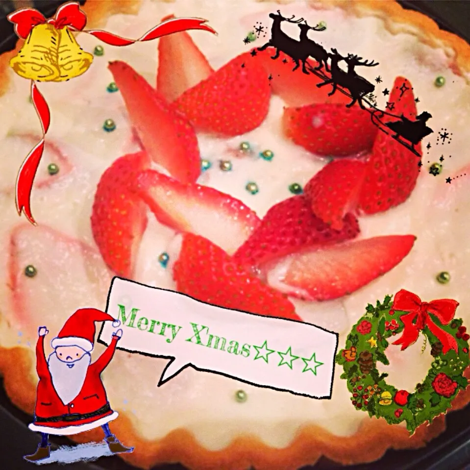 Snapdishの料理写真:2013Christmas🎄🎄イチゴのレアチーズタルト🍰🎅⭐️|moe;)さん