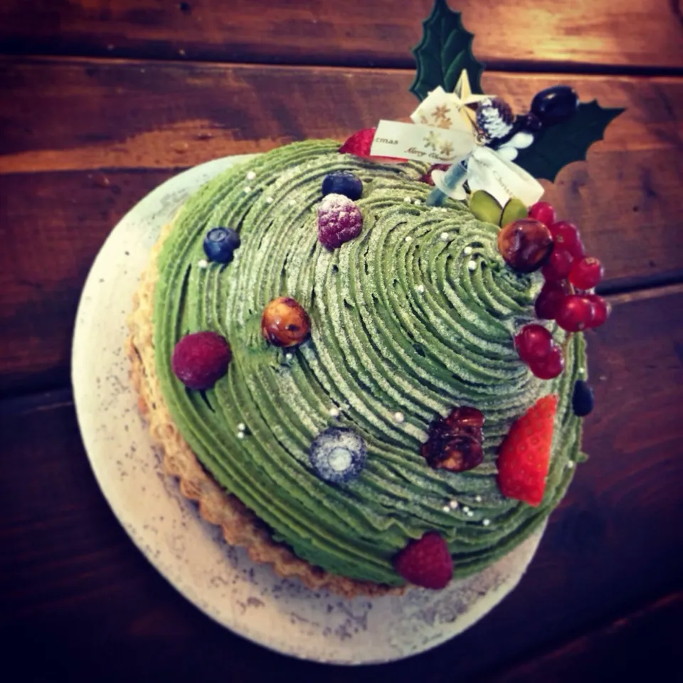 greentea&marron christmas tarte|Etsuko Chelico Kawadaさん