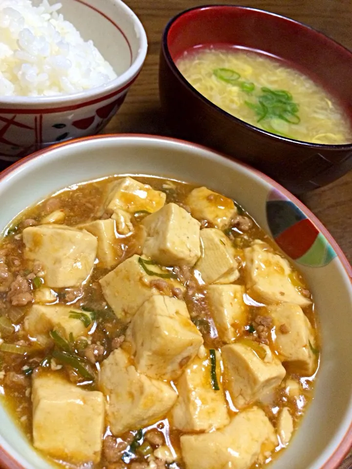 麻婆豆腐•中華風玉子スープ|そらひめさん