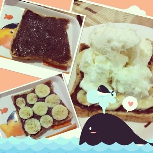 Snapdishの料理写真:NUTELLA BANANA BOMB! (random old recipe)|Hatainiin-g Wimbawayさん