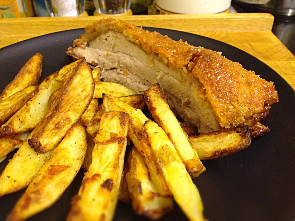 Crispy Pork Belly with home made Oven Fries|Steve Pountneyさん