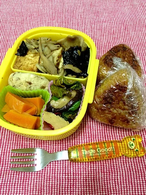 厚揚げときのこの醤油海苔蒸し弁当☆vegan|みよこさん