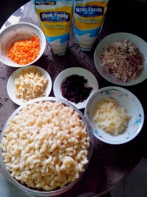 first time to do macaroni chicken salad|madelさん