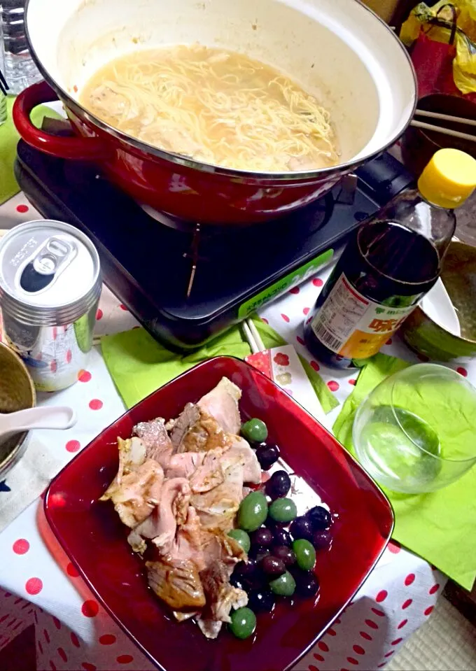 鍋料理(〆の鍋ラーメン)・オリーブとイベリコロースト・ローストビーフ|Miyuki  Saitoさん