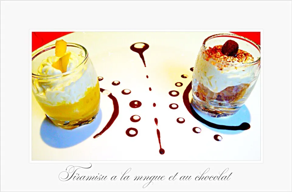 Snapdishの料理写真:Tiramisu a la mangue et chocolat|gennyさん