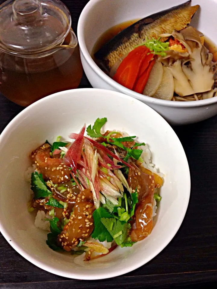 鯛茶漬けとニシン蕎麦|はちすさん