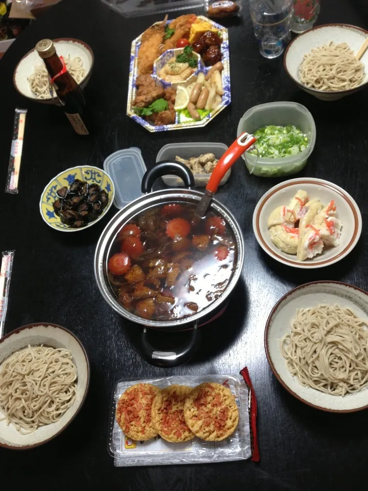 Snapdishの料理写真:年越し蕎麦とおかず達♫|りーちさん