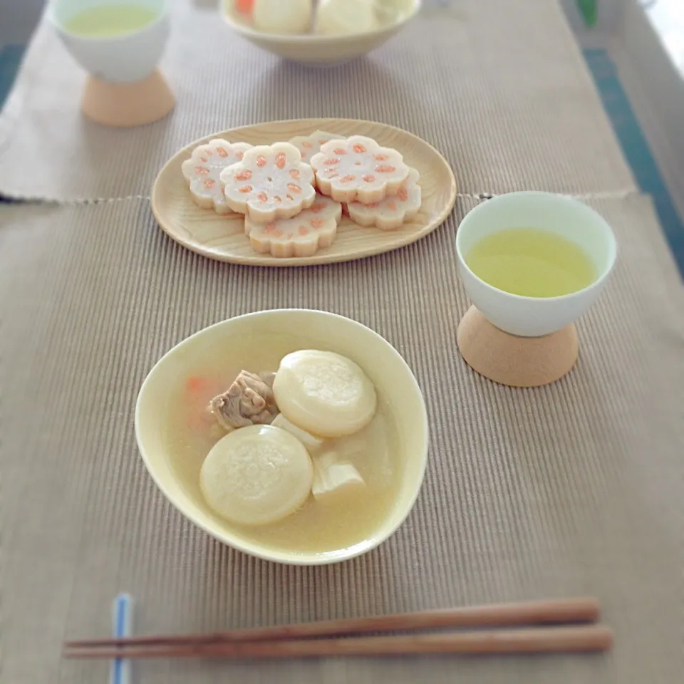 Snapdishの料理写真:明太レンコンと白雑煮|mmさん