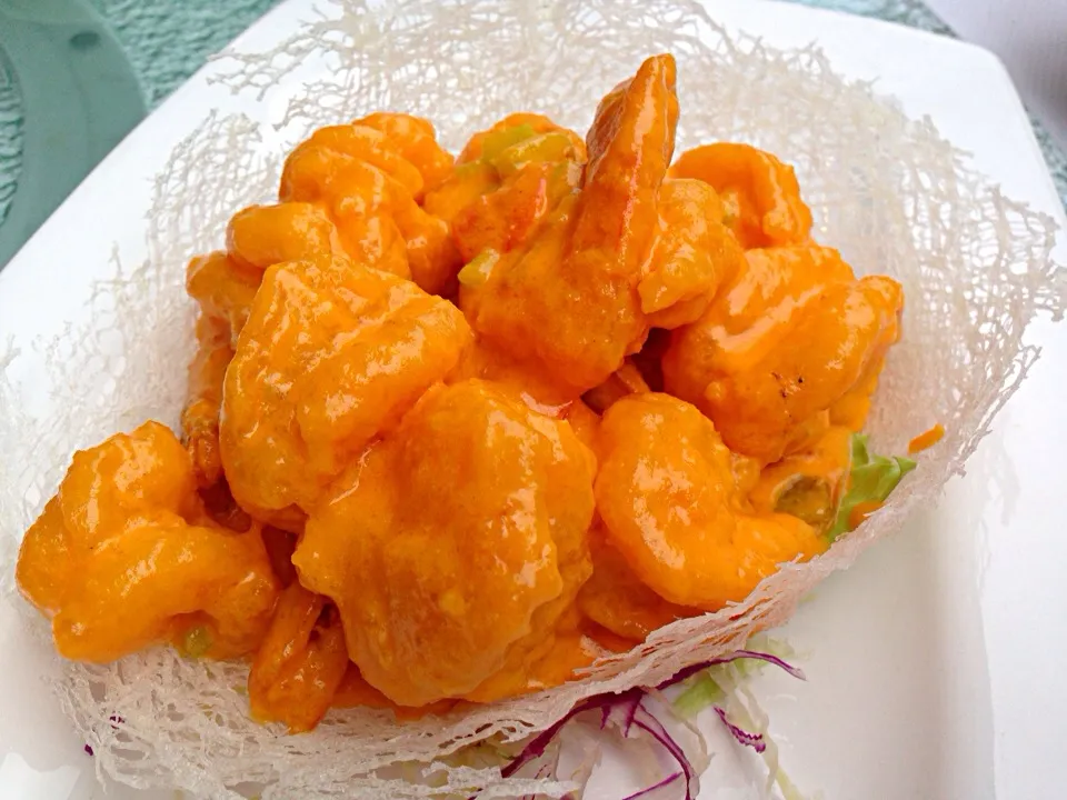 Prawns with salted egg yolk|sgさん