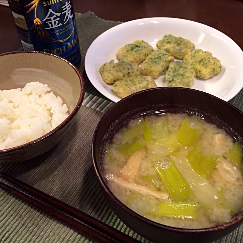 イカ磯辺揚げ 味噌汁|さるさん