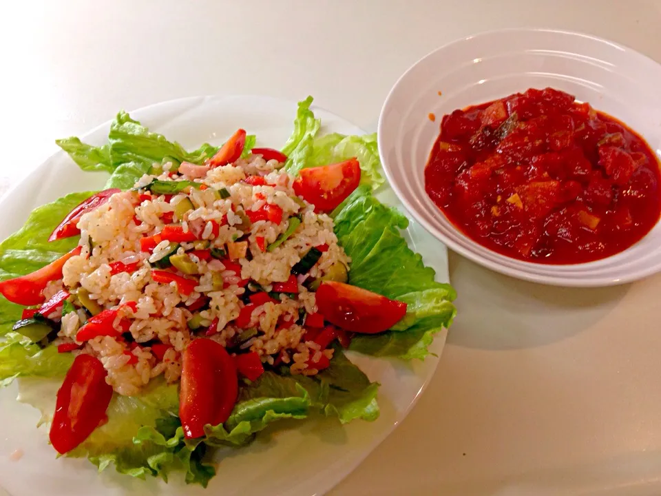 Rice salad & Vegetable Minestrone|mahyaさん