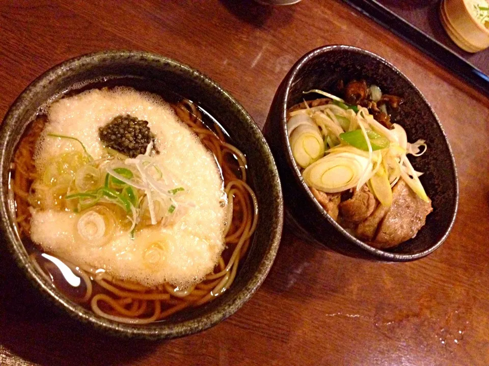 Snapdishの料理写真:とろろそば、鴨ネギ丼|りえさん