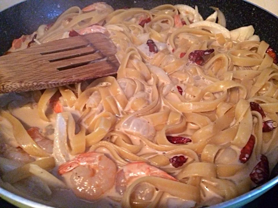 Home made by soy-cream fettuccine pasta|Carrie Kimさん