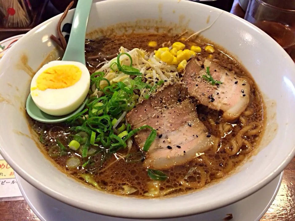 Snapdishの料理写真:黒味噌ラーメン（油ぬき）|小牧正浩さん