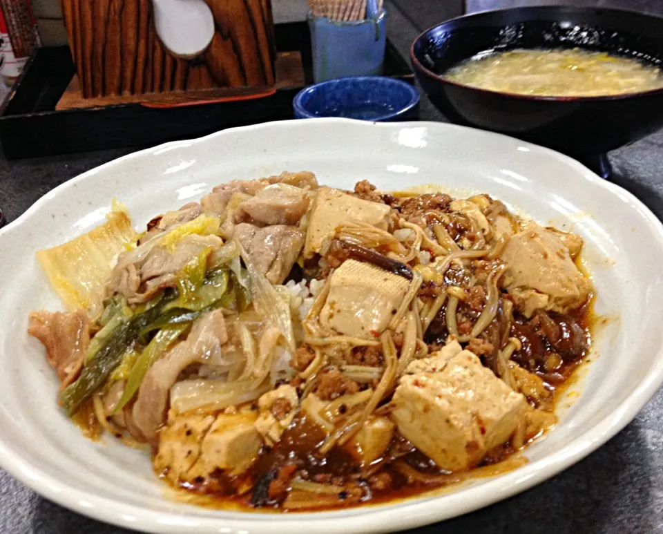 Snapdishの料理写真:昼ごはん 2色中華丼|ぽんたさん