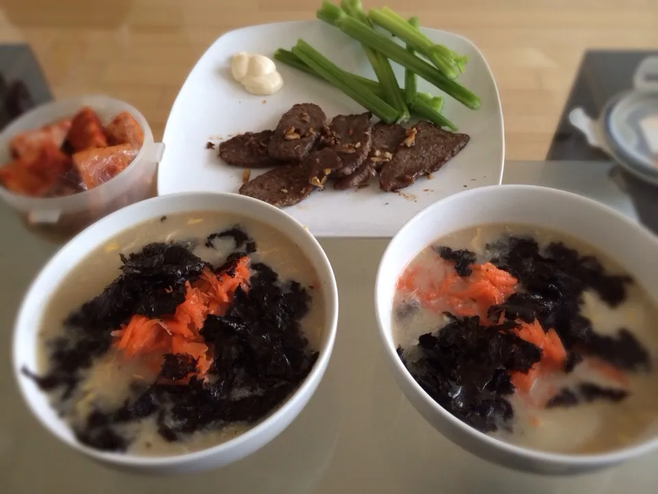 Snapdishの料理写真:New year food "떡국" ricecake soup|Carrie Kimさん