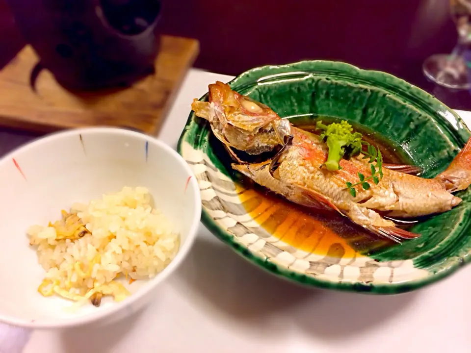 釜飯とのどぐろの煮付け|みゃあさん