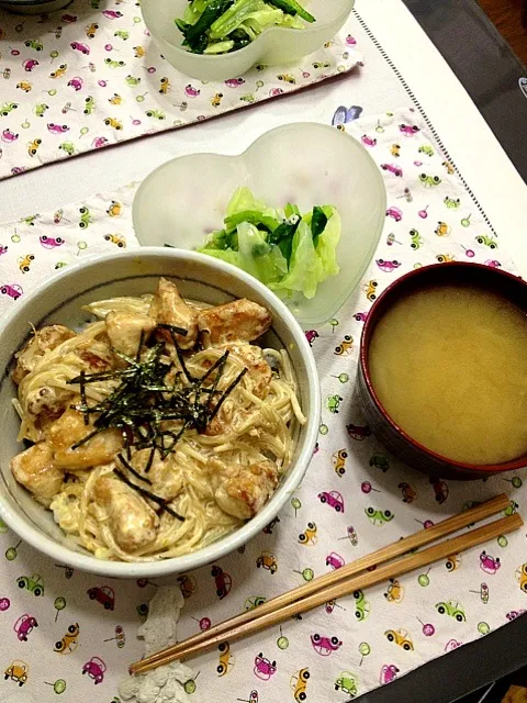 ささみともやしのオイマヨ丼☆|みよこさん