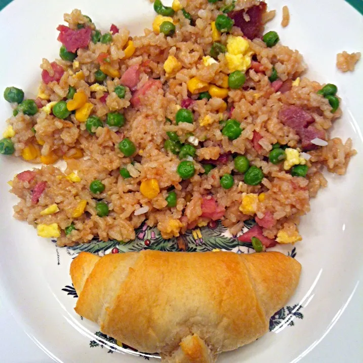 fried rice and a roll|Whitney Kinnisonさん