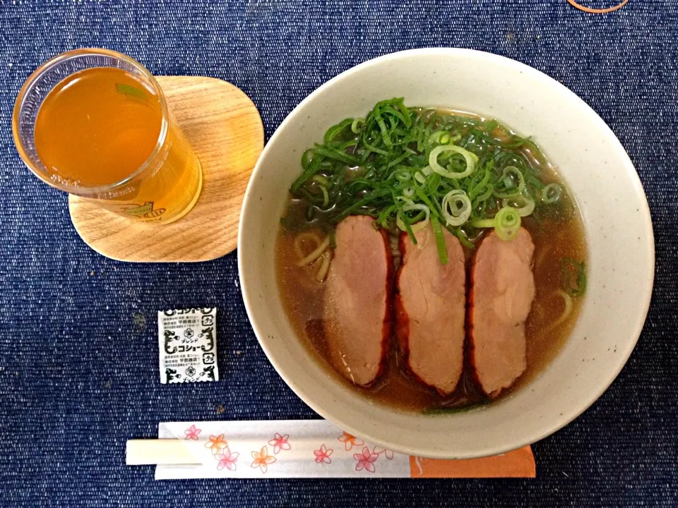 ねぎ醤油らーめん|ばーさんさん