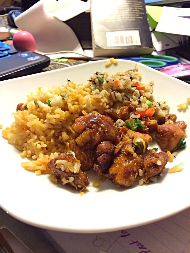 Fried rice with orange chicken and chicken|Irene Hoさん