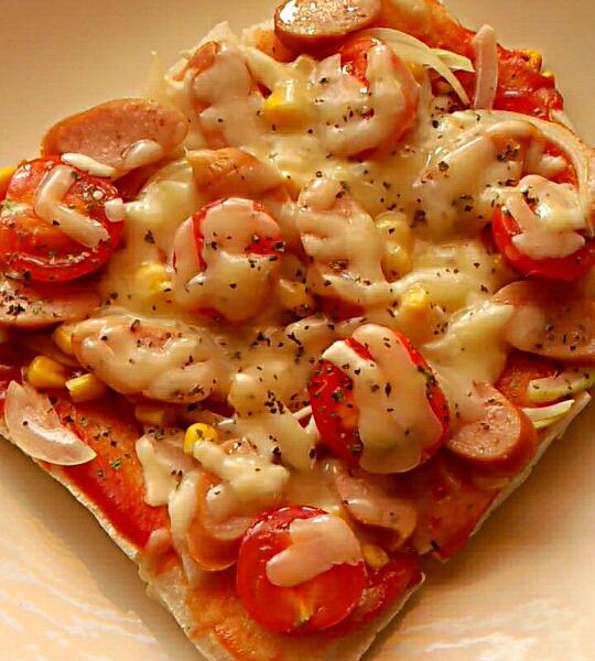 お箸が止まらない フライパンを使った餅ピザのレシピセレクト Snapdish スナップディッシュ