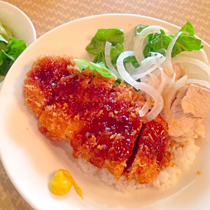 ソースカツ丼 豚しゃぶポン酢添え|leimomiさん