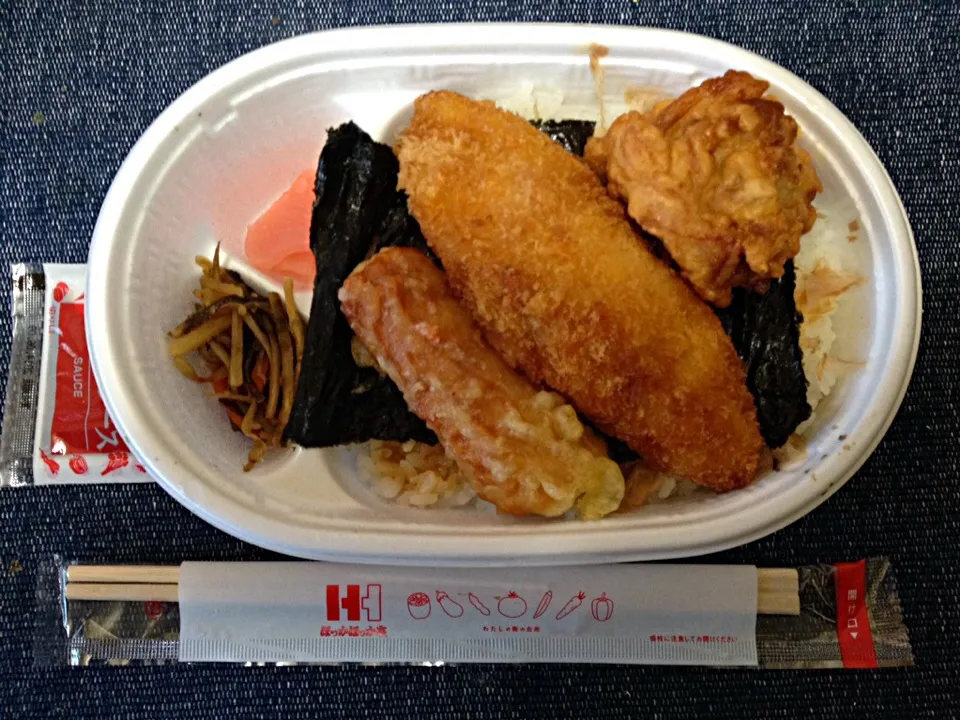 のり唐揚げ弁当|ばーさんさん