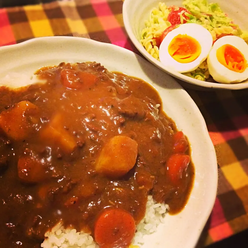 カレーライス(2日目),マカロニサラダ|りーぴんさん