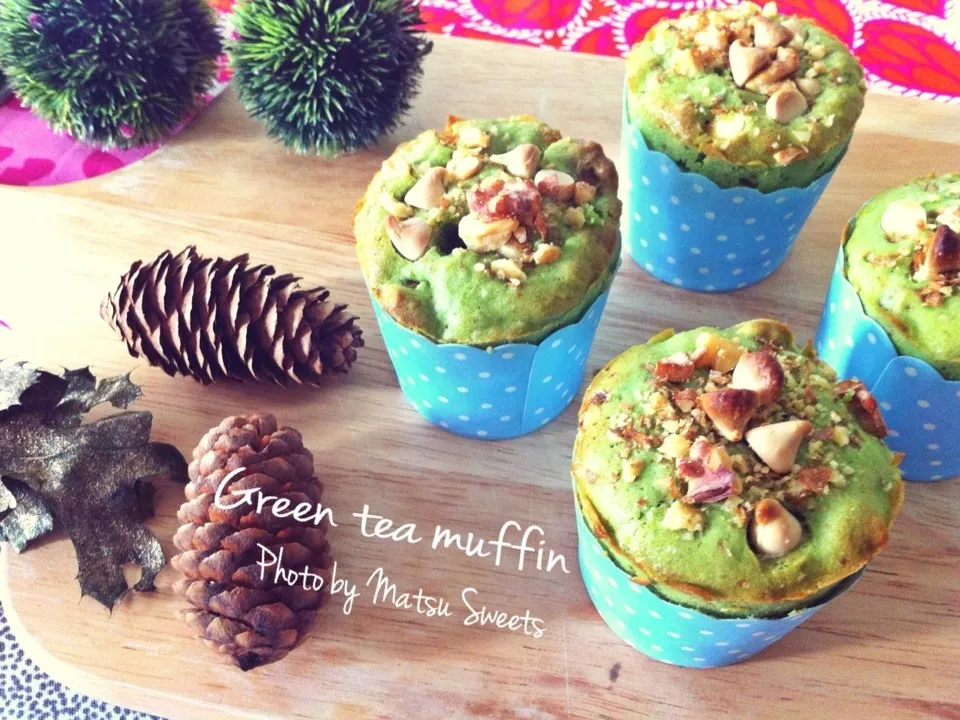 Green tea muffin w white chocolate chip|Matsu sweetsさん