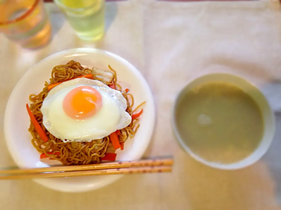 焼きそば&生姜のかき玉スープ|Okawara  Rieさん