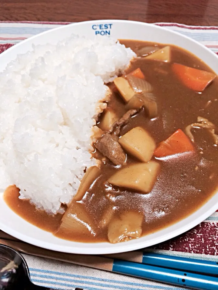 Snapdishの料理写真:りんごとハチミツカレー|ykyk555さん