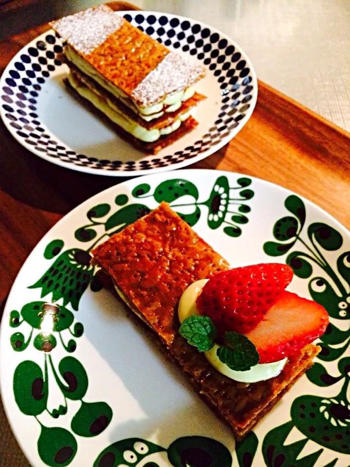 Snapdishの料理写真:ミルフイユ・オ・フレーズ 〜Mille-feuille aux fraises〜|charさん