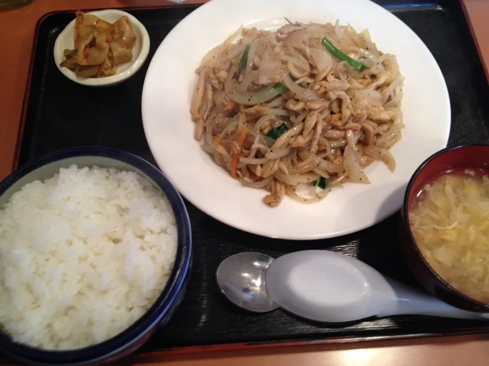 玉ねぎと鳥肉の黒胡椒炒め|おっちさん