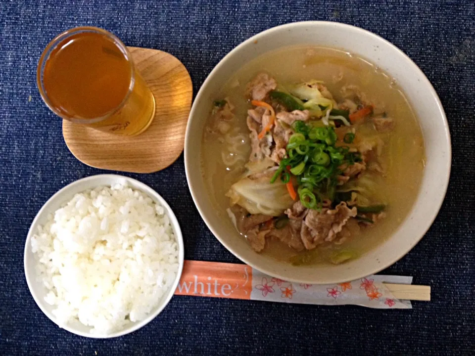 らーめんライス定食|ばーさんさん