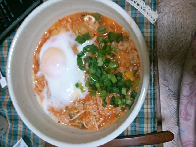 キムチ雑炊|いもこさん