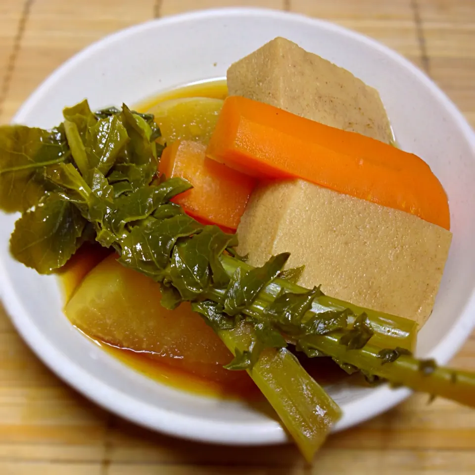 凍り豆腐と根菜のあっさり煮|マカロニ公爵さん