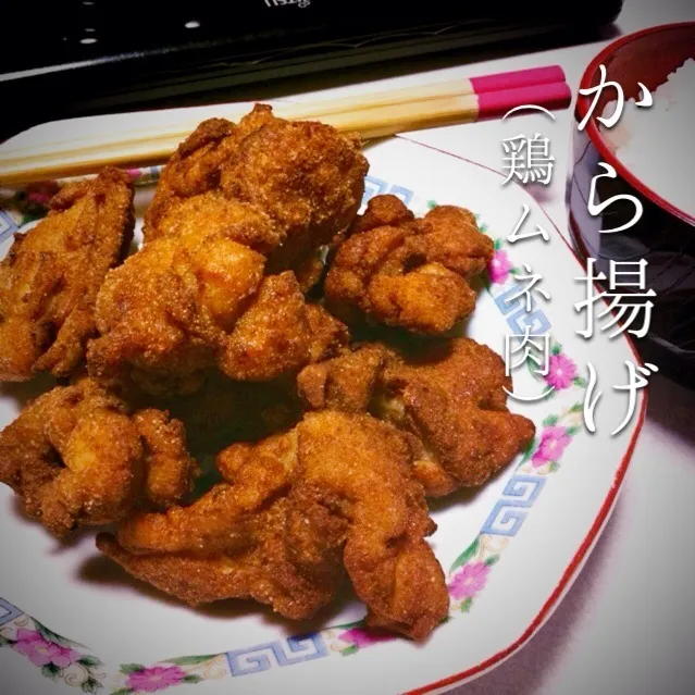 140109-鶏ムネ肉ニンニクから揚げ/ご飯 ¥280 #夕食 #自炊|dune725さん